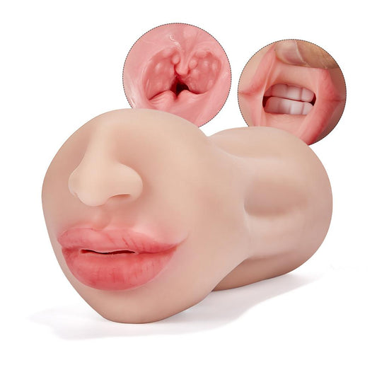 Masturbateur buccal profond double canal de 15 cm