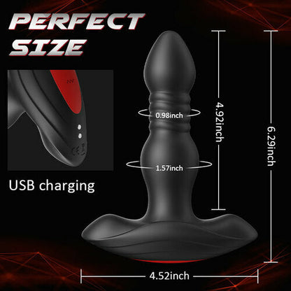Buyging™ 10 vibromasseur anal télécommandé vibrant et poussant