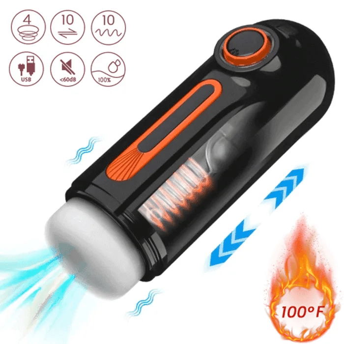 10 Niveaux de Poussée 10 Niveaux de Vibration 3 Niveaux d'Aspiration Chauffant Masturbateur Masculin
