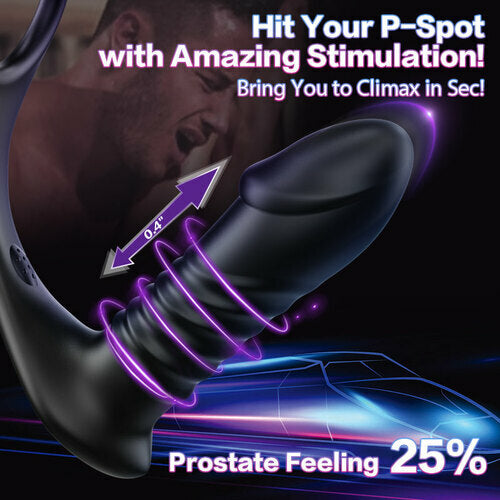 Buyging™ 10 vibromasseur anal télécommandé vibrant et poussant